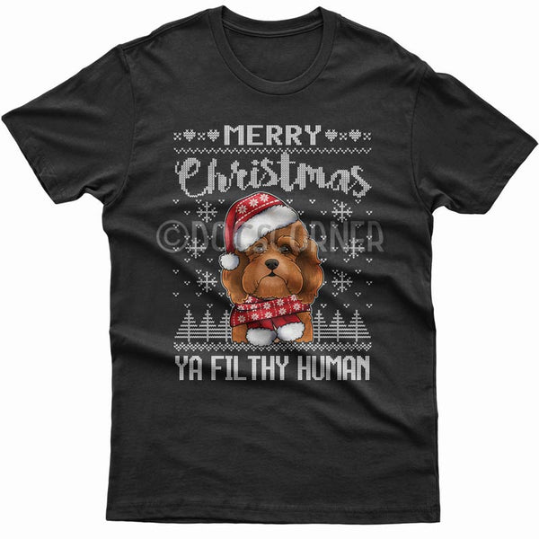 Merry Christmas you filthy human T-shirt (Cavoodle)