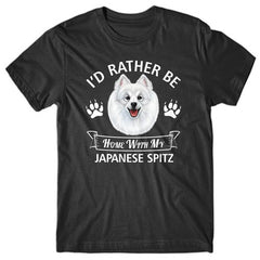 i'd-rather-be-home-with-japanese-spitz-tshirt