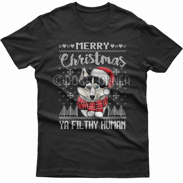 merry-christmas-filthy-human-husky-t-shirt
