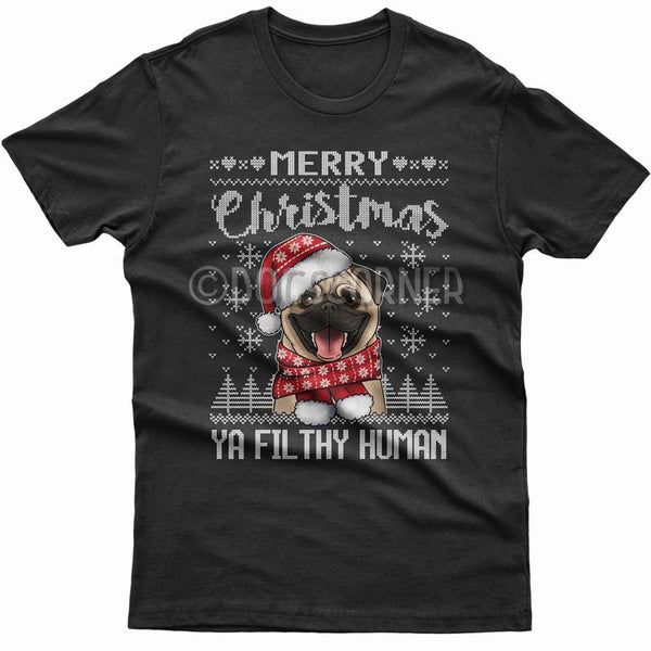 merry-christmas-filthy-human-pug-t-shirt