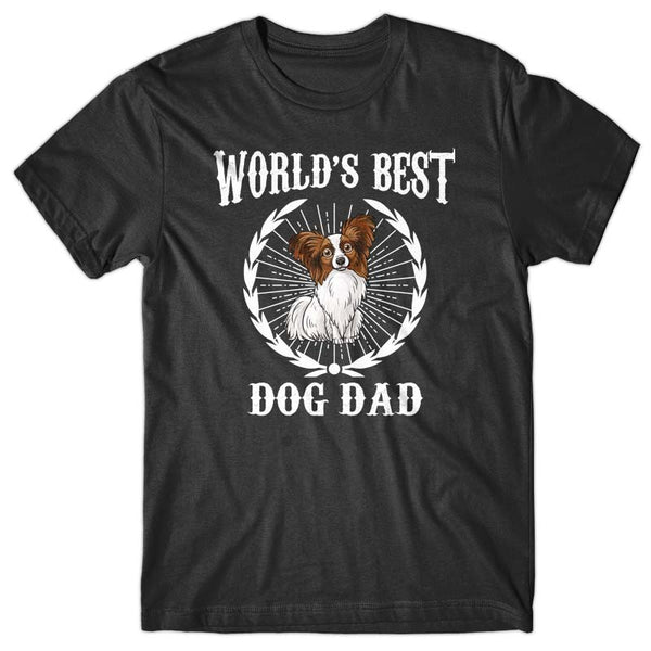 World's Best Dog Dad (Papillon) T-shirt