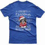 Merry Christmas you filthy human T-shirt (Bernese Mountain Dog)