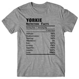 Yorkie Nutrition Facts T-shirt
