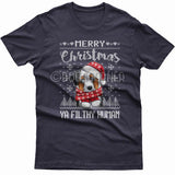 Merry Christmas you filthy human T-shirt (Australian Shepherd)