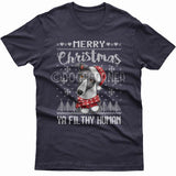 Merry Christmas you filthy human T-shirt (Greyhound)