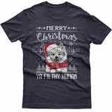 Merry Christmas you filthy human T-shirt (Japanese Spitz)