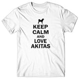 Keep calm and love Akitas T-shirt