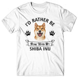 I'd rather stay home with my Shiba Inu T-shirt