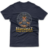 Namaste home with my dog (Rottweiler) T-shirt