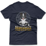 Namaste home with my dog (Border Collie) T-shirt