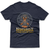 Namaste home with my dog (Dachshund) T-shirt