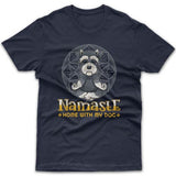 Namaste home with my dog (Miniature Schnauzer) T-shirt