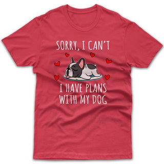 Staffordshire Bull Terrier Dog Lover T-Shirt - 'Sorry I Have Plans' - Organic Cotton Unisex - View #8