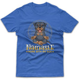 Namaste home with my dog (Rottweiler) T-shirt