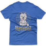 Namaste home with my dog (Japanese Spitz) T-shirt