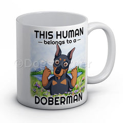 this-human-belongs-to-doberman-mug
