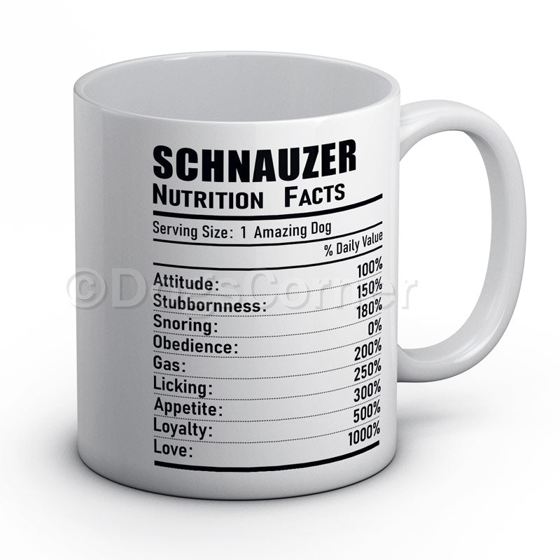 Schnauzer Nutrition Facts Mug Dogs Corner