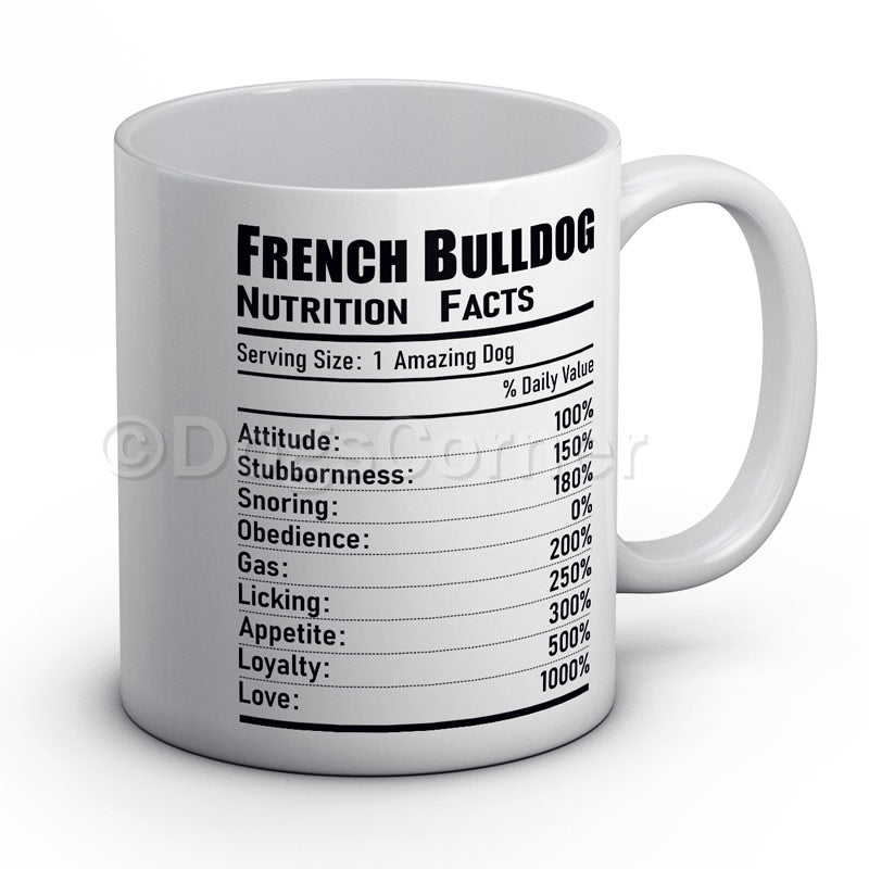 French Bulldog Nutrition Facts Mug Dogs Corner