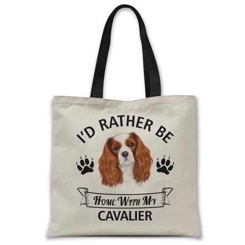 i'd-rather-be-home-with-cavalier-tote-bag