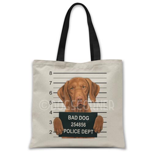 Vizsla-mugshot-tote-bag