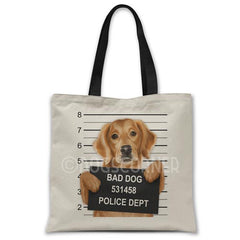 Golden-retriever-mugshot-tote-bag