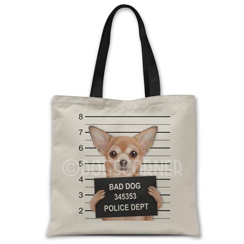 Chihuahua-mugshot-tote-bag