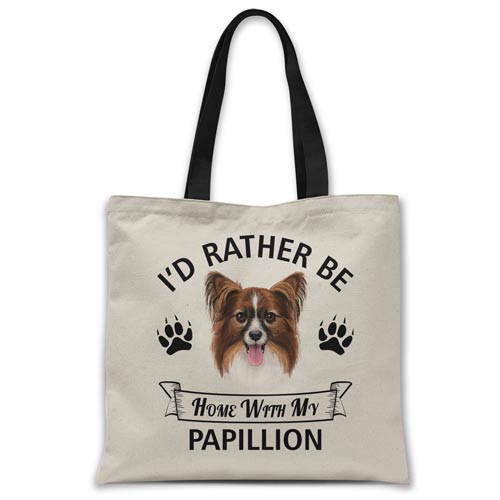 i'd-rather-be-home-with-papillon-tote-bag