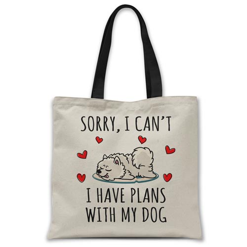 sorry-i-have-plans-with-my-japanese-spitz-tote-bag