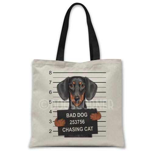dachshund-mugshot-tote-bag