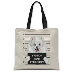 japanese-spitz-mugshot-tote-bag