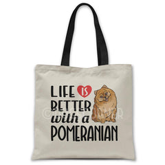 Life-is-better-with-pomeranian-tote-bag
