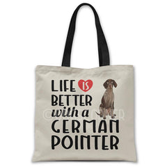 Life-is-better-with-german-pointer-tote-bag