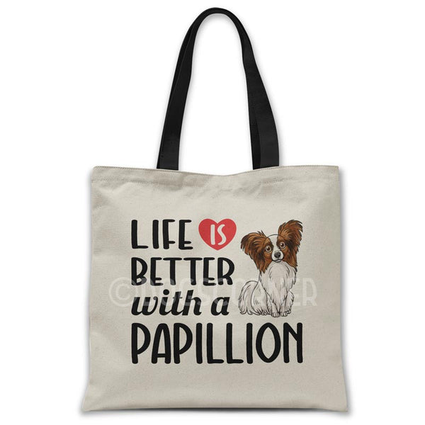 Life-is-better-with-papillon-tote-bag