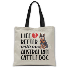Life-is-better-with-cattle-dog-tote-bag