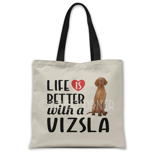 Life-is-better-with-vizsla-tote-bag