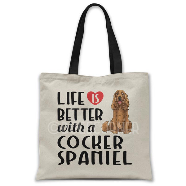 Life-is-better-with-cocker-spaniel-tote-bag