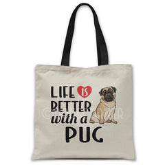 Life-is-better-with-pug-tote-bag